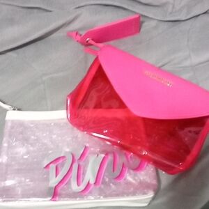 Victoria's Secret Pink and White Clutch Set